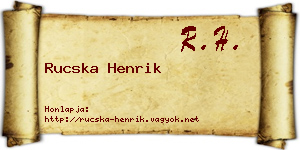 Rucska Henrik névjegykártya